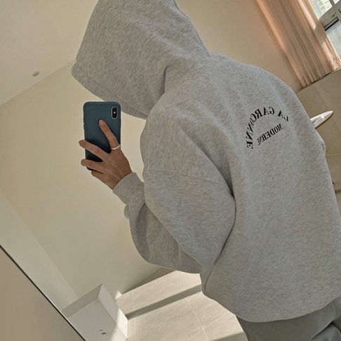 38818  Áo hoodie vải nỉ lót lông cừu dài tay in chữ thời trang dành cho nữ