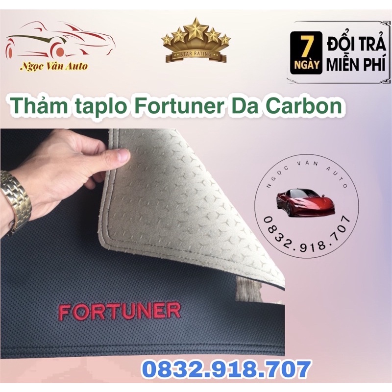 Thảm Taplo Da Fortuner 2017-2021 (Da carbon cao cấp)