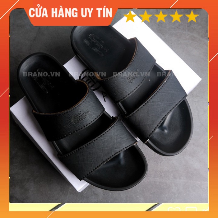 Dép nam quai ngang XỊN hai quai mới, Dép da nam hiệu cá sấu