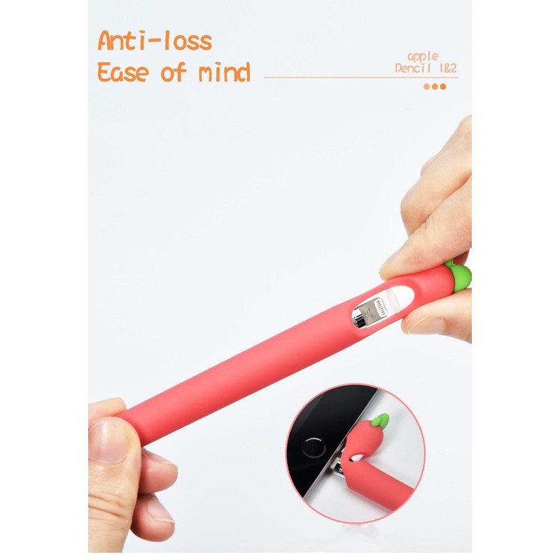 Vỏ silicon bảo vệ bút thông minh hình củ cải, cà rốt