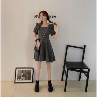 Hanvi Dress - Đầm basic cổ vuông 3 màu