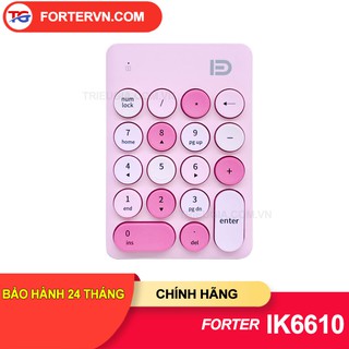 Bàn phím số không dây cao cấp - Forter IK6610 - màu trắng hồng