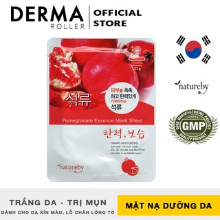 Mặt Nạ Lựu Đỏ Pomegranate Essence Mask Sheet dưỡng da trắng mịn se khít lỗ chân lông - NATUREBY - HÀN QUỐC