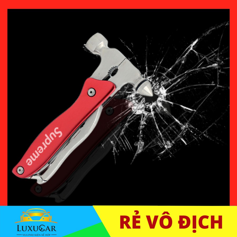 Búa phá kính,thoát hiểm,cứu hộ đa năng phong cách SUP-REME thời trang phù hợp cho mọi loại xe hơi, ô tô