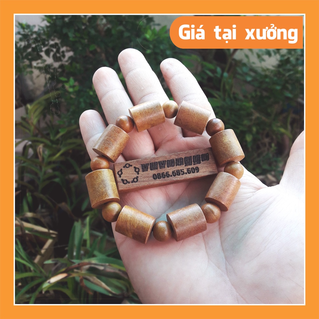 Vòng gỗ Xá Xị trúc 14ly, vòng gỗ phong thủy thơm cho nam đeo