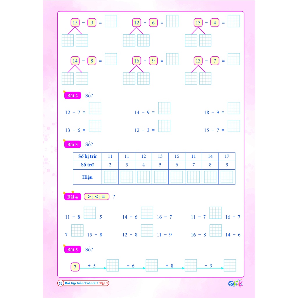 Sách Bài tập tuần toán lớp 2 tập 1   Hải Anh Books