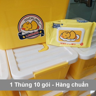1 thùng 10 gói khăn ướt vịt vàng kháng khuẩn