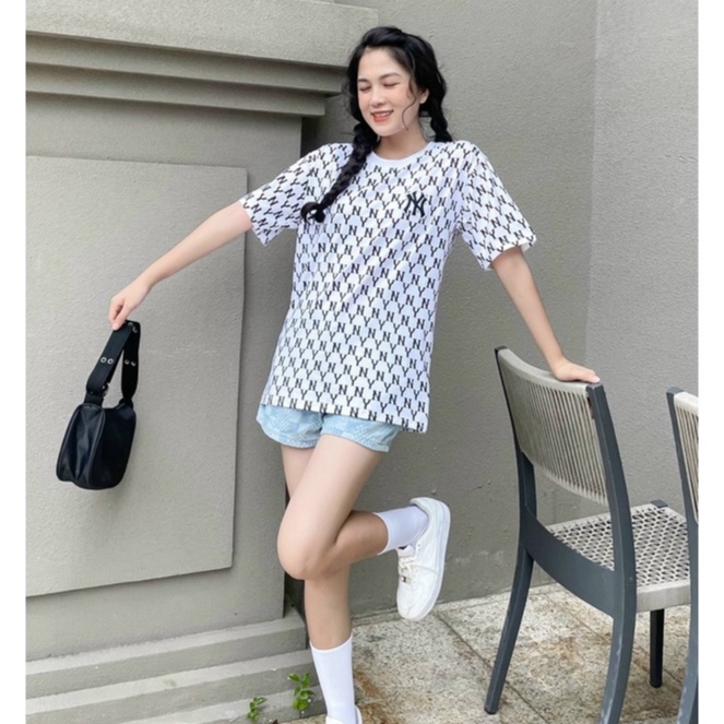 Áo thun NY MLB unisex nam nữ in hình -Logo cá tính SIZE CHÂU ÂU