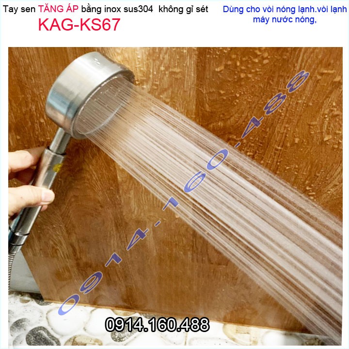 Vòi sen tăng áp SUS304 KAG-KS67, sen tắm tăng áp inox tia nước mạnh sử dụng siêu bền thiết kế đẹp