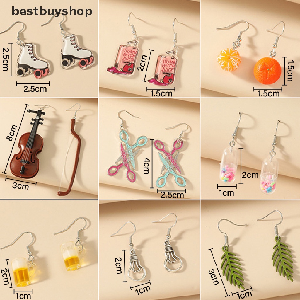 Bbvn Bông Tai Pha Lê Hình Ly Trà Trái Cây Vui Nhộn Đáng Yêu Sáng Tạo Hàn Quốc