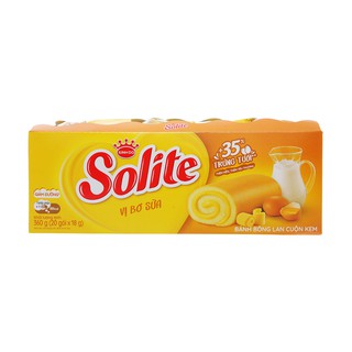 Bánh Solite bông lan cuộn kem 20 cái hộp 360g