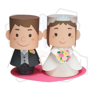Mô hình giấy Lễ hội cute chibi Message Doll Wedding