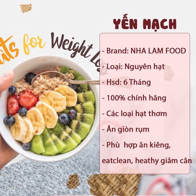 Yến Mạch Cán Dẹt, Cán Vỡ Giảm Cân, Ăn Kiêng Tiện Lợi, 5 Phút Ăn Liền NHA LAM FOOD