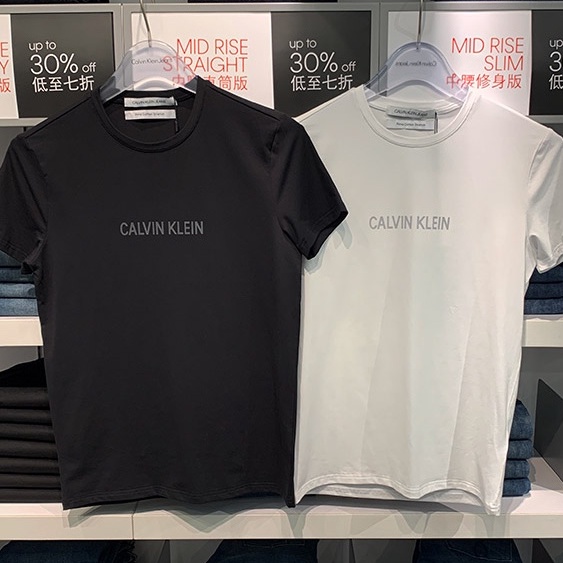 Áo Thun Cotton Cổ Thuyền Calvin Klein Hàng Mới Cho Nam