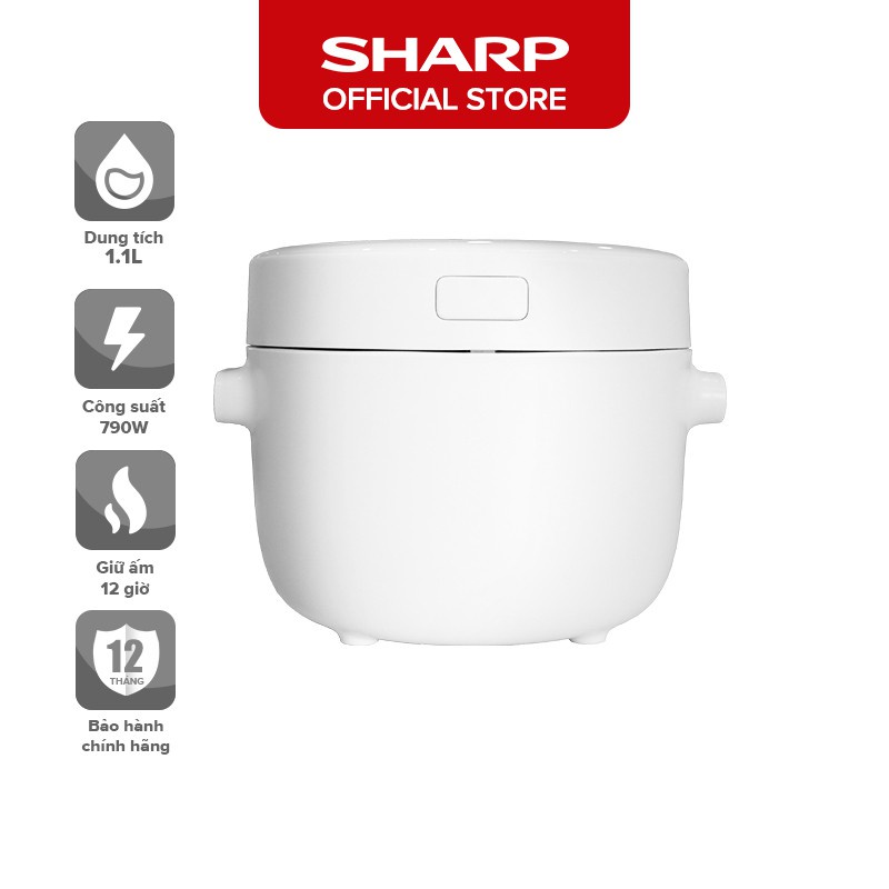 [Mã ELHADEV giảm 4% đơn 300K] Nồi cơm điện tử Sharp KS-COM110DV-WH