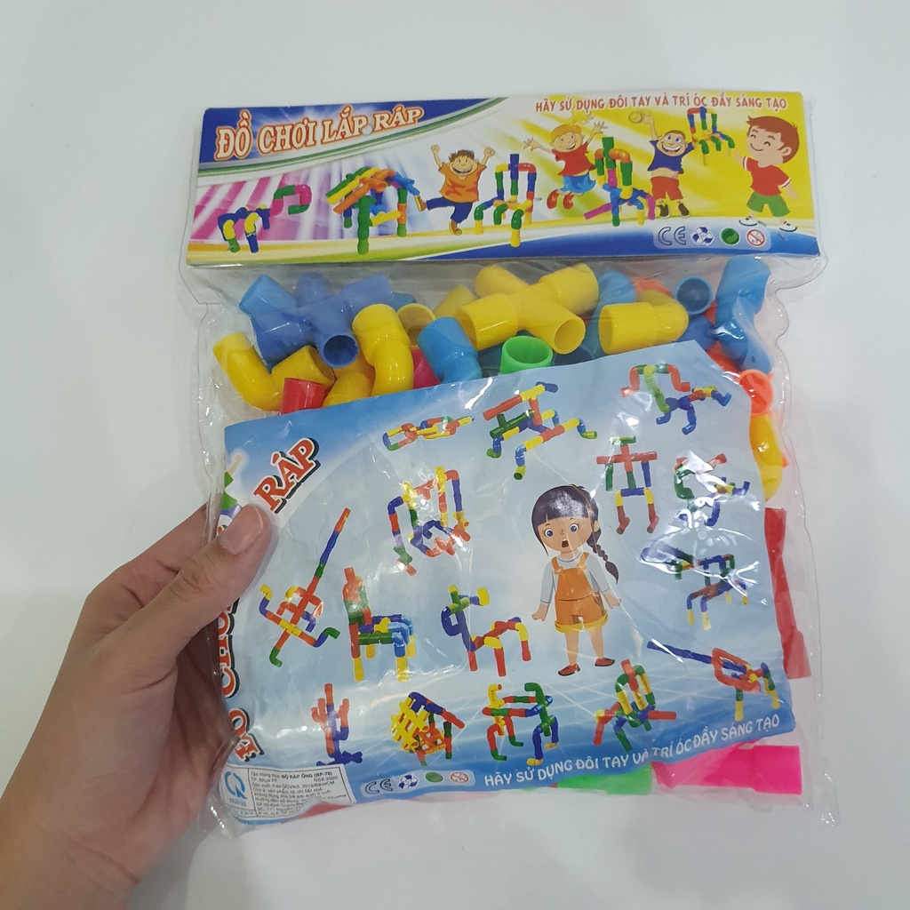 Lắp ráp ống nước túi ráp ống nhỏ đồ chơi sáng tạo cho bé trai và bé gái