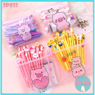 Set 10 Bút Bi Mực Nước Mặt Icon Đáng Yêu, unicorn... Bút Nước Cute