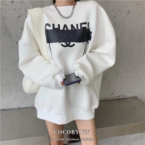 Áo nỉ dài tay cổ tròn in chữ 3 màu phong cách Hàn Quốc hợp thời trang cho nữ | BigBuy360 - bigbuy360.vn