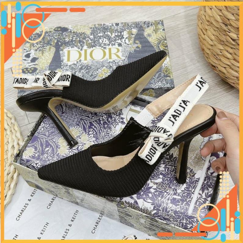 Guốc nữ, giày cao gót dior đen 10p fullbox,bill, túi giấy