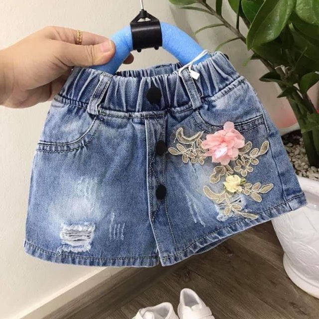 Sét quần giả váy đính hoa bé gái