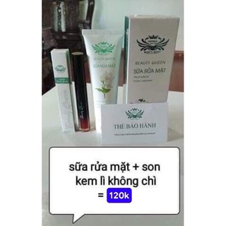 sữa rửa mặt beauty queen(combo 2 món 70k)