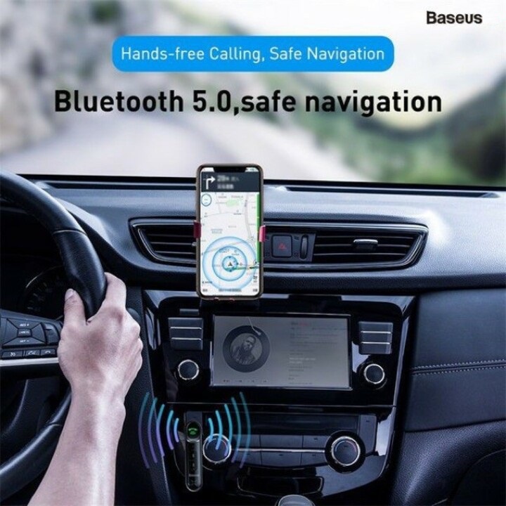 Bộ thu phát Bluetooth Receiver Baseus WXQY-01 Bluetooth version: v5.0, Cổng sạc micro USB, tai nghe giao diện AUX 3,5