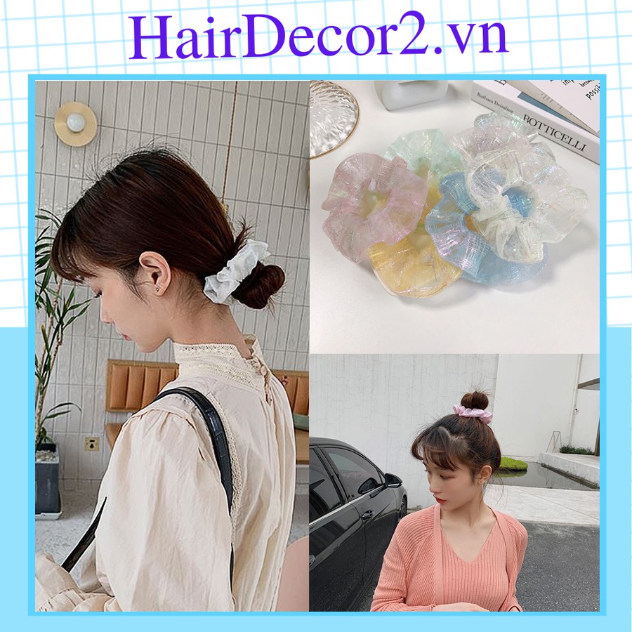 Dây Buộc Tóc Scrunchies, Dây Cột Tóc Nhiều Kiểu Xinh Xắn Vintage Dành Cho Nữ