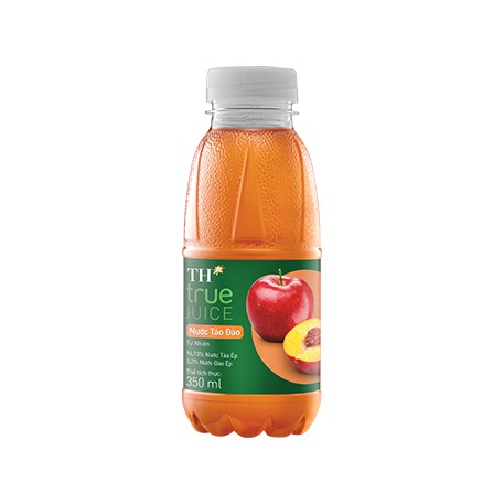 Thùng Nước Táo Đào tự nhiên– PEACH APPLE (96.73% APPLE JUICE, 3.2% PEACH JUICE) – TH TRUE JUICE- Thùng 24 chai 350ml