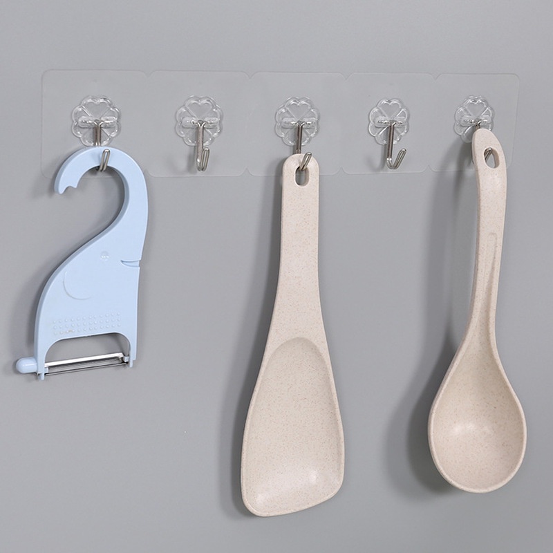 Set 10 móc treo đồ OSSAYI tự dính trong suốt tiện dụng cho nhà bếp/phòng tắm