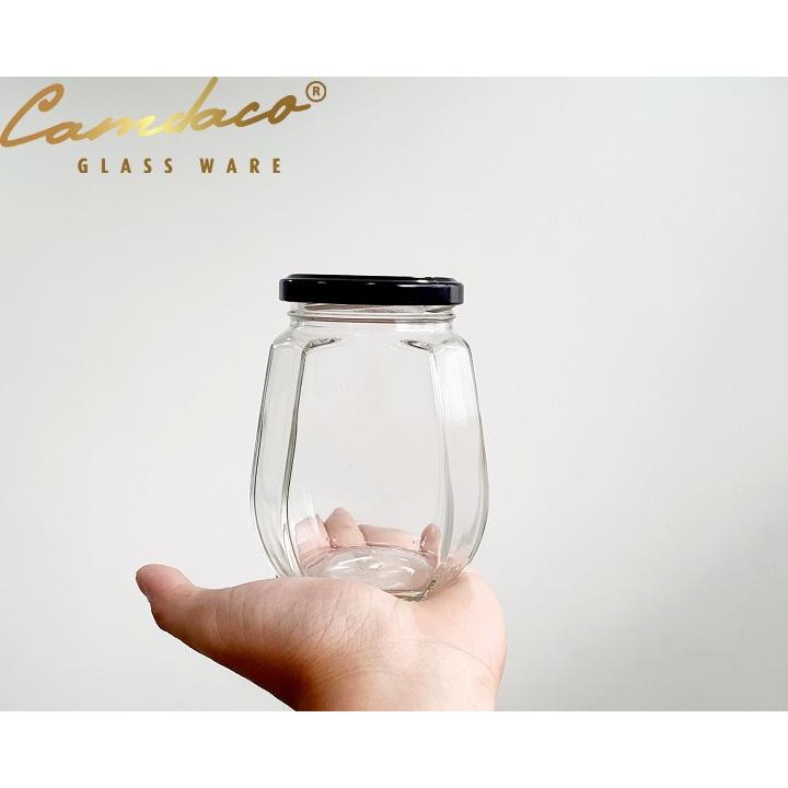 FREESHIP TOÀN QUỐC 50K -  Hũ Thủy Tinh Bát Giác 350ML Đựng Mật Ong Và Thực Phẩm Camdaglassco