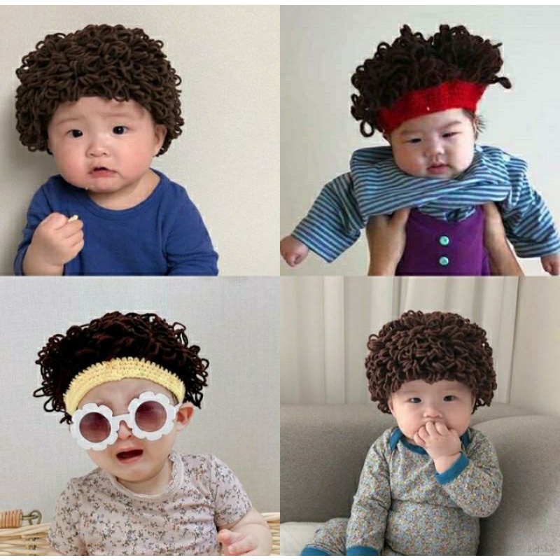 Bộ tóc giả xoăn cho bé iu