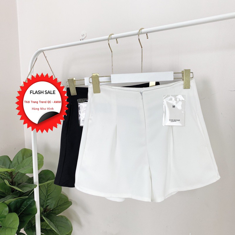 freeship Quần Short Nữ Khóa Trước , Quần Đùi Nữ Chất Tuyết Mưa Cạp Cao Ống Rộng V011 | BigBuy360 - bigbuy360.vn