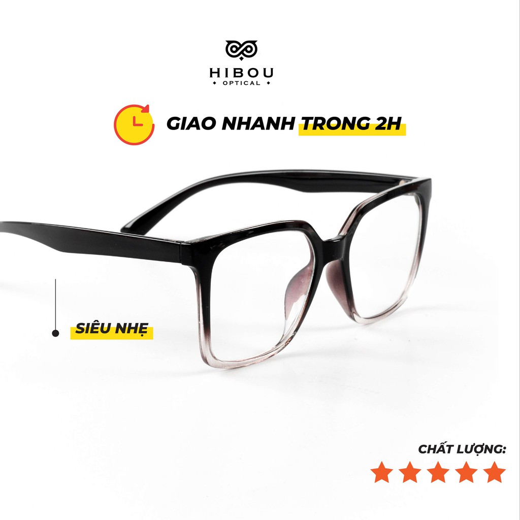 Gọng kính cận nam nữ nhựa dẻo vuông to bản K8026 - Lắp mắt cận loạn viễn độ cao ...