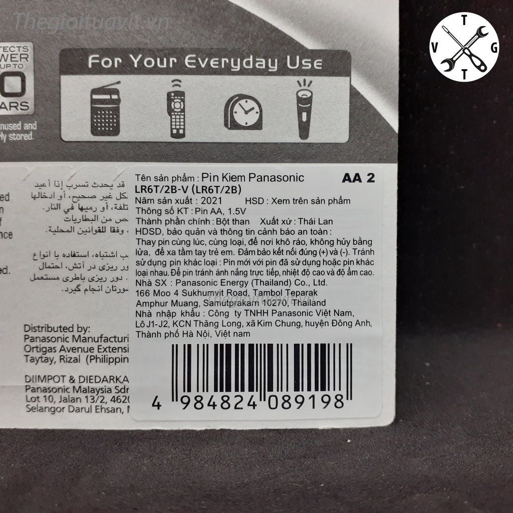 PIN tiểu PANASONIC AA LR6T/2B Alkaline chính hãng