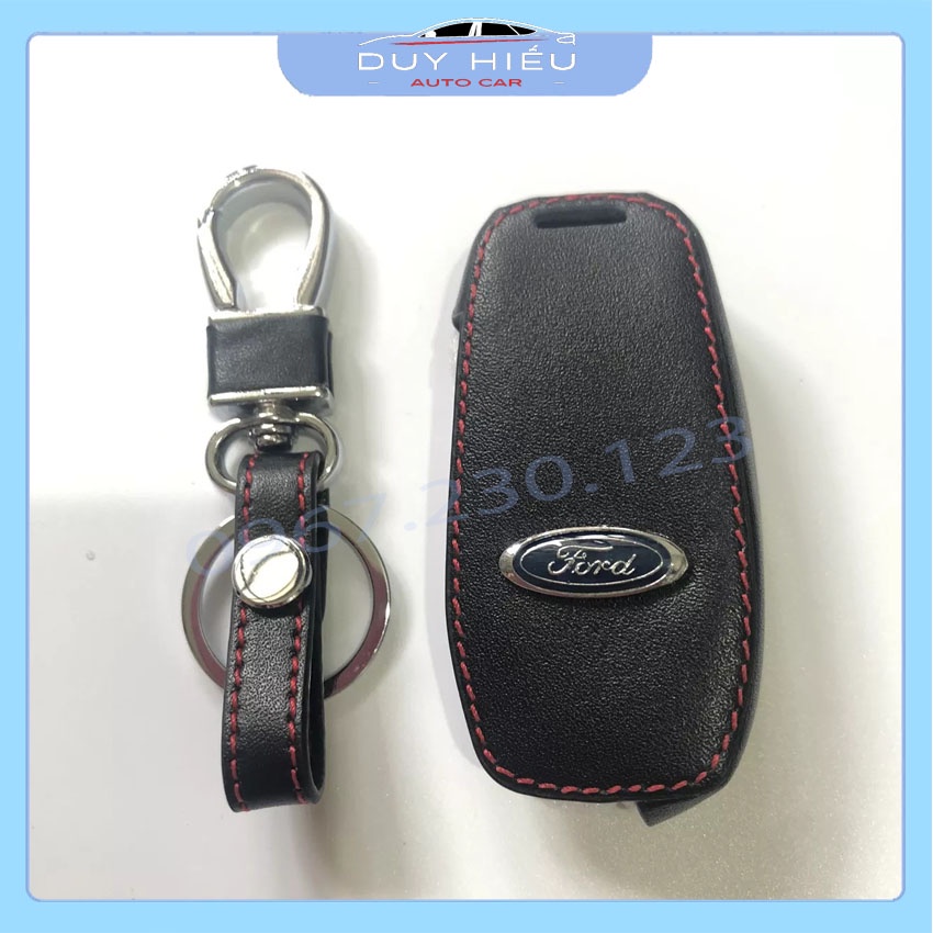 Bao Da Chìa Khóa Ô TÔ FORD RANGER XLS, XLT 2016-2019 Chìa Gập Da Thật