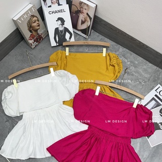 Áo trễ vai peplum chun eo