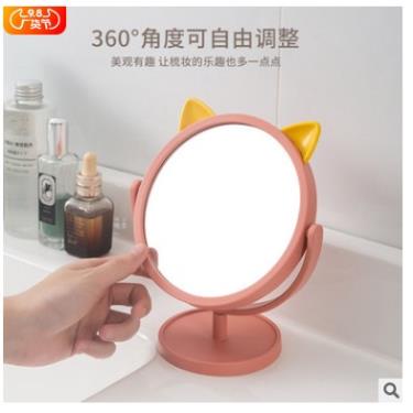 HMD0048 GƯƠNG ĐỂ BÀN/ GƯƠNG CẦM TAY TAI MÈO Lùn cute