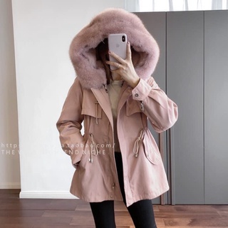 Áo Khoác Kaki Nữ Lót Lông Dây Rút Eo Cao Cấp, Áo Jacket Đại Hàn Túi Chéo 2 Lớp 3 Màu Cao Cấp