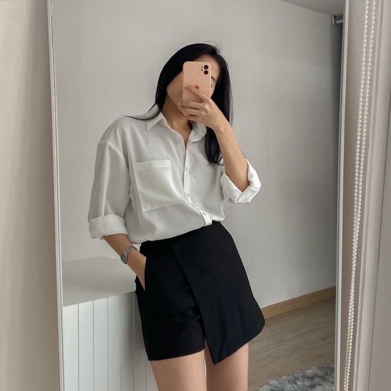 Áo sơ mi dài tay form rộng