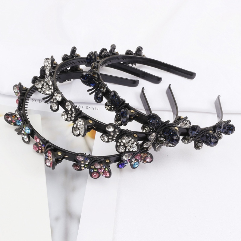 Băng Đô Cài Tóc Bằng Nhựa Đính Đá Lấp Lánh Cho Nữ