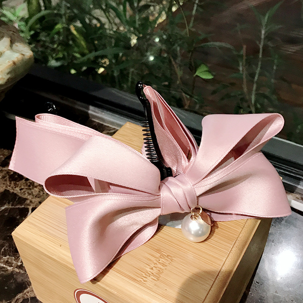 Kẹp Tóc Nơ Đính Ngọc Trai Giả Thời Trang Cho Nữ