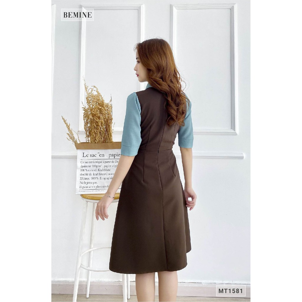 Đầm sơmi phối cổ tay xanh BEMINE MT1581NAU | BigBuy360 - bigbuy360.vn