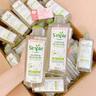 [ Chính Hãng 100% - Freeship ] Nước Hoa Hồng Simple Kind to Skin Smothing Facial Toner 200ml