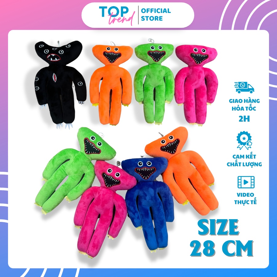 Gấu Huggy Wuggy nhồi bông nhân vật game Poppy Playtime size 28cm, thú bông cho bé - Top Trend