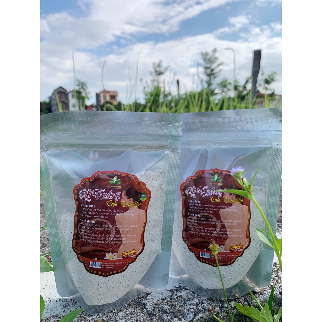 Ủ trắng cafe đậu đỏ tẩy tế bào chết, làm da trắng sáng