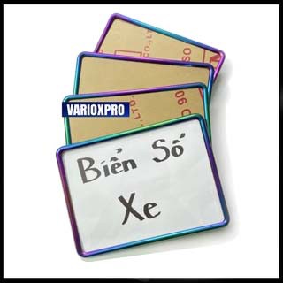 Bộ ốp biển số Titan 7 màu / Vàng / Xanh / INOX Trắng xe máy - Khung viền titan ốp biển số xe máy - Ốp bảng số xe máy