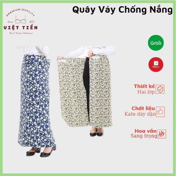 Quây váy chống nắng nữ hai lớp họa tiết đẹp Việt Tiến ACC09