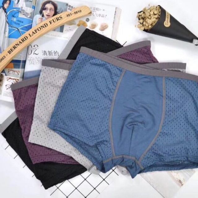 quần lót nam Hộp  4 Quần Sịp Đùi  Chất liệu Thông Hơi Xuất Nhật siêu đẹp,