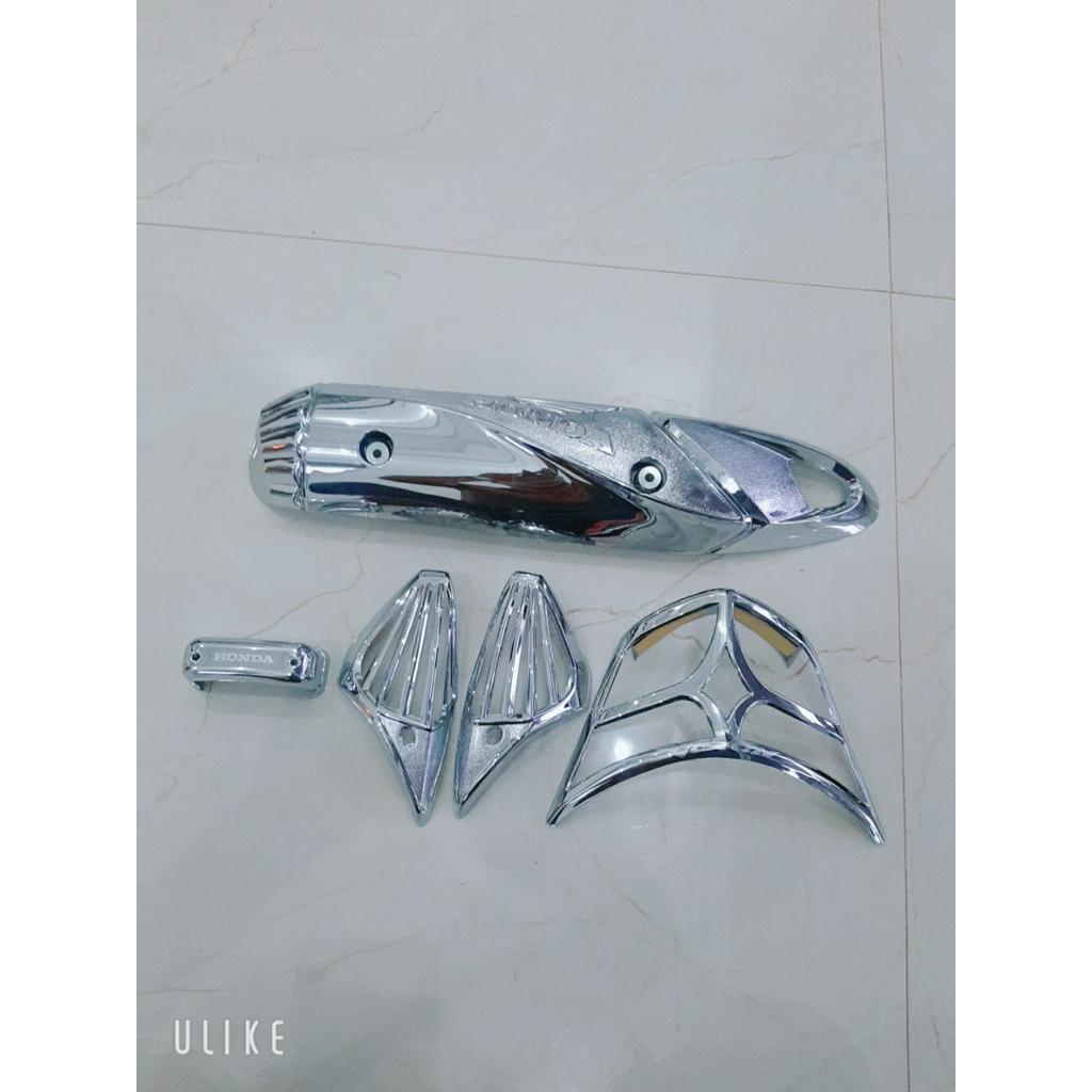 combo 4 món mạ crom cho xe vision 2011 2012 2013
