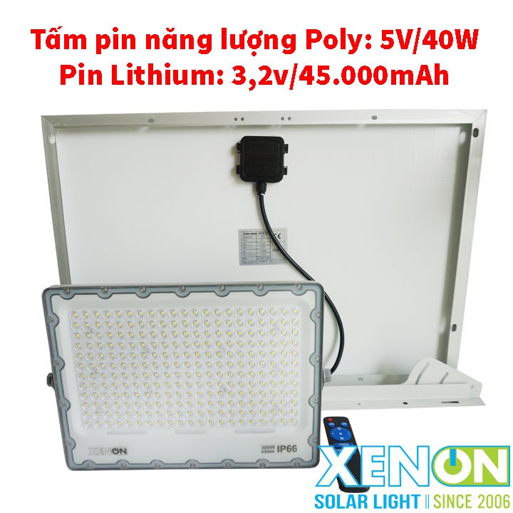 Đèn pha năng lượng mặt trời Xenon Deluxe cao cấp chính hãng DL03-300W